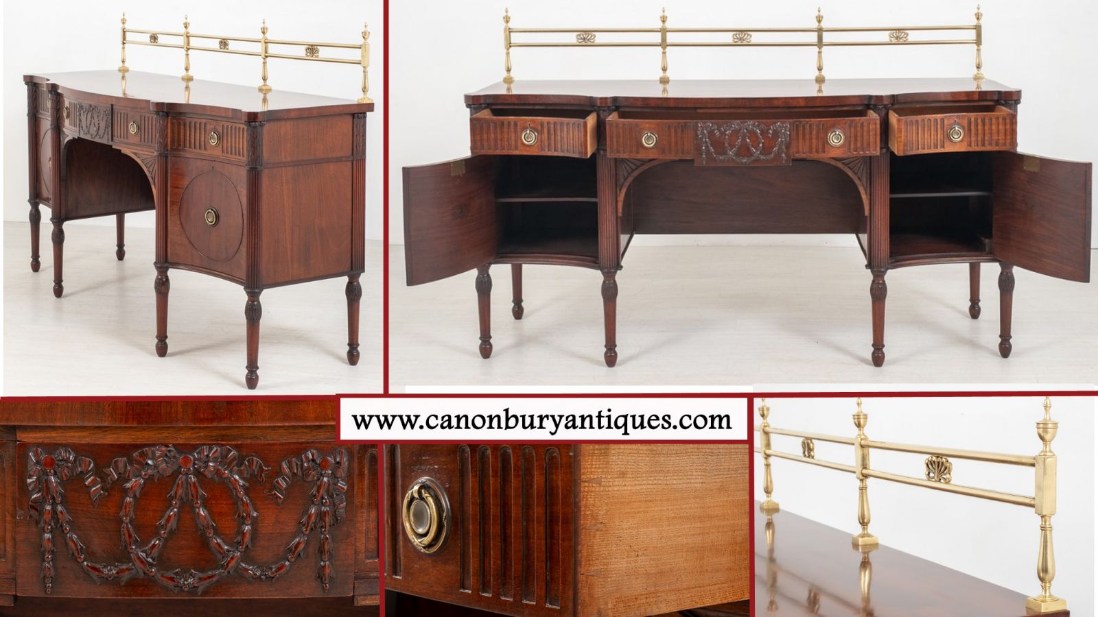 Grand buffet Regency avec galerie