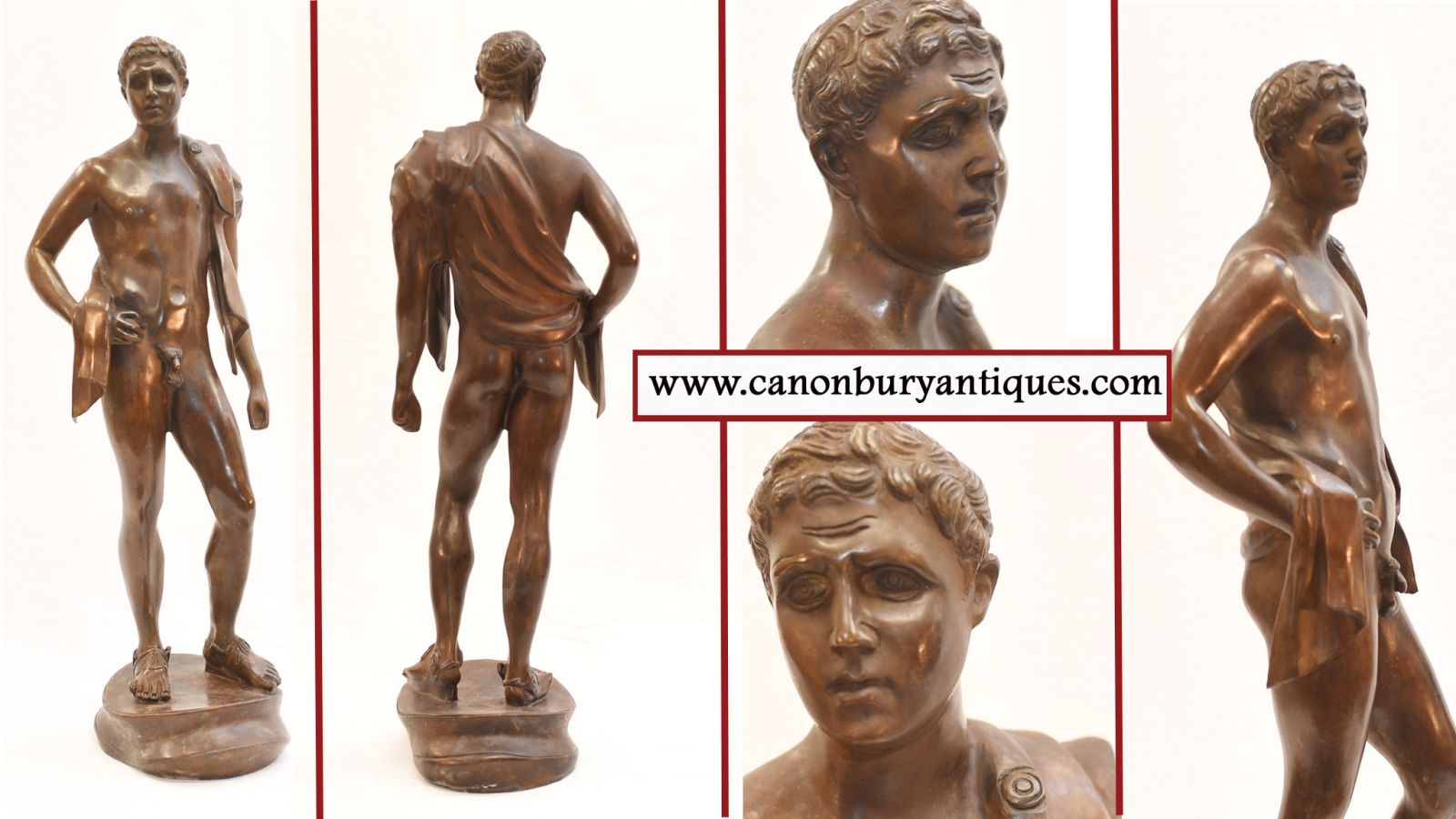 Statue de David nu en bronze - Figurine classique