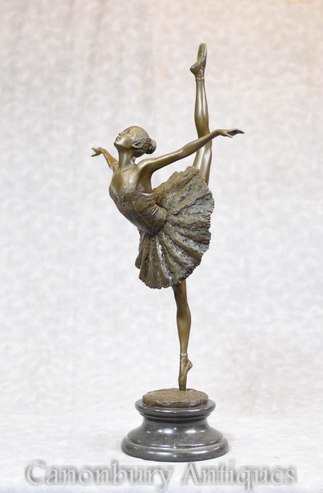 Statue de ballerine en bronze française Ballet Degas