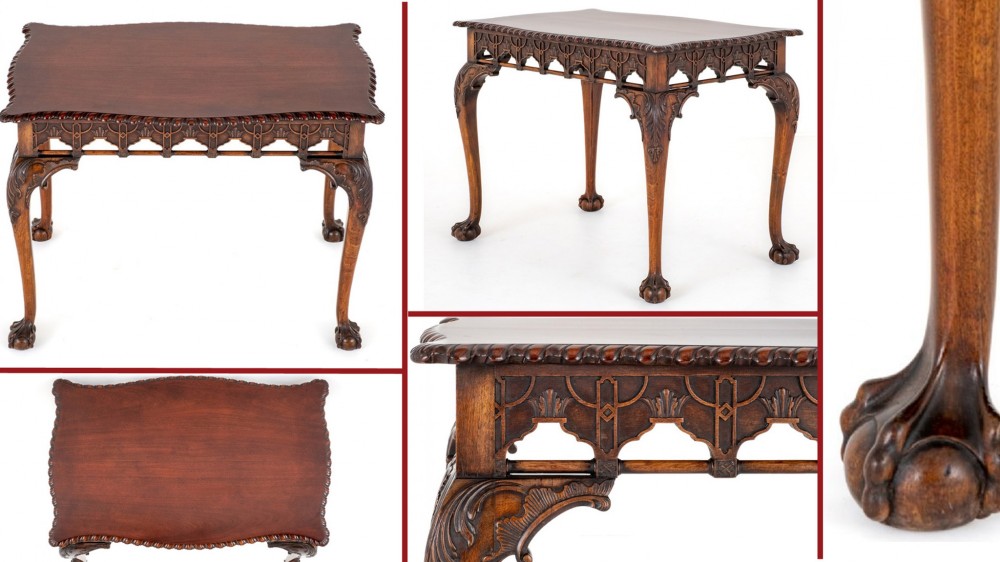 Table d'Appoint Chippendale Acajou Tables d'Appoint 1870