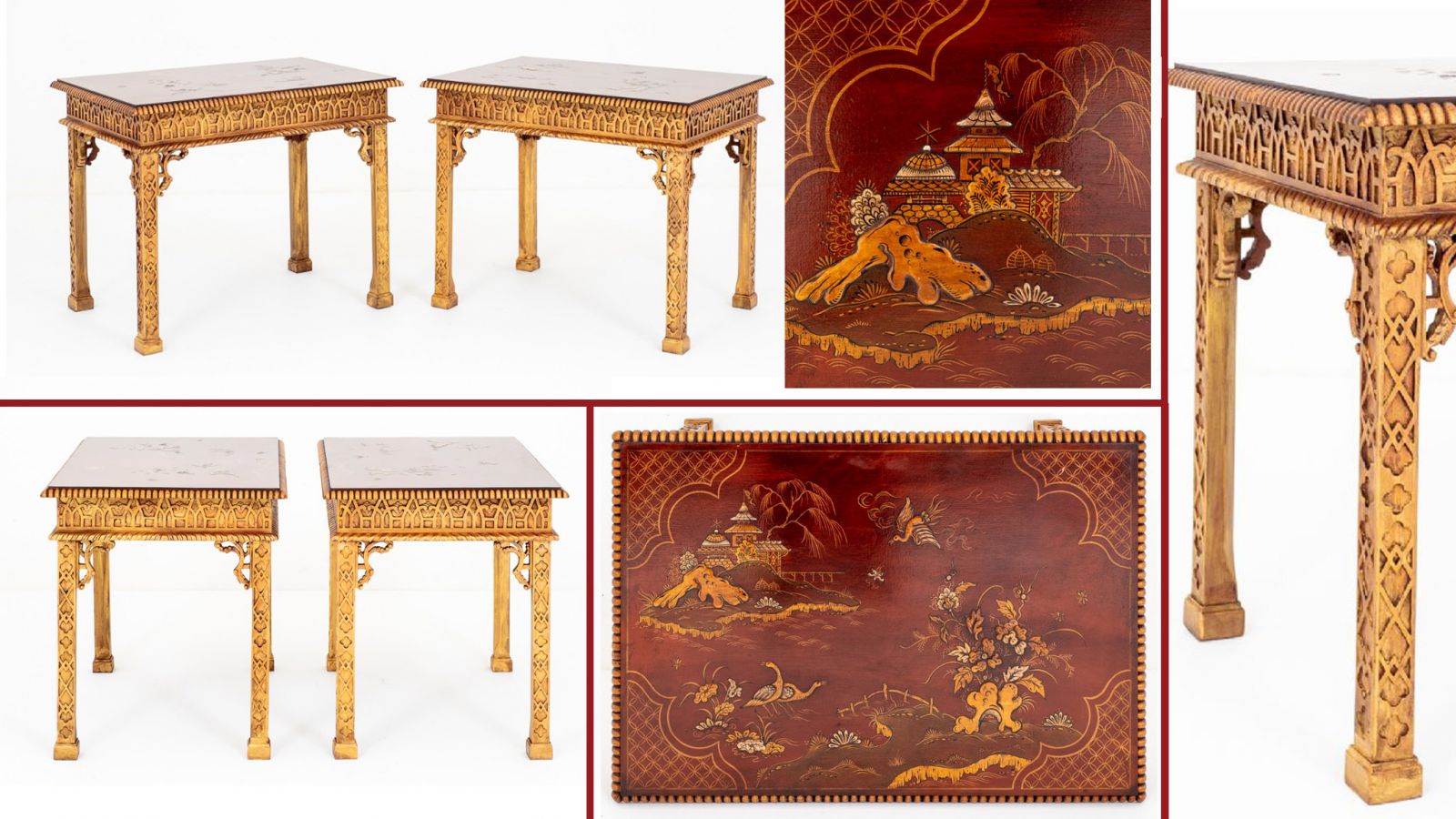 Tables consoles Chippendale chinoises