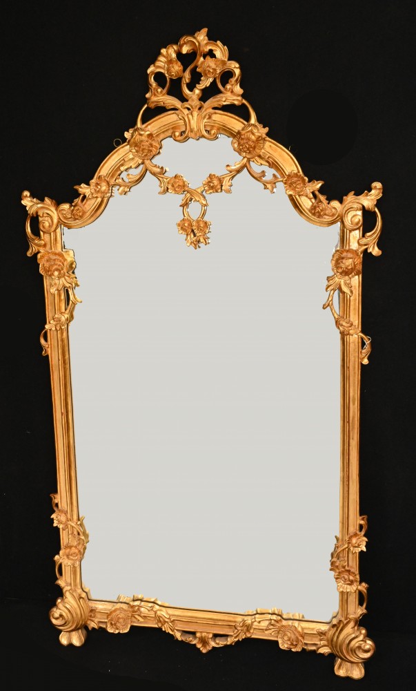 miroir doré Art Nouveau, miroirs de quai en verre français