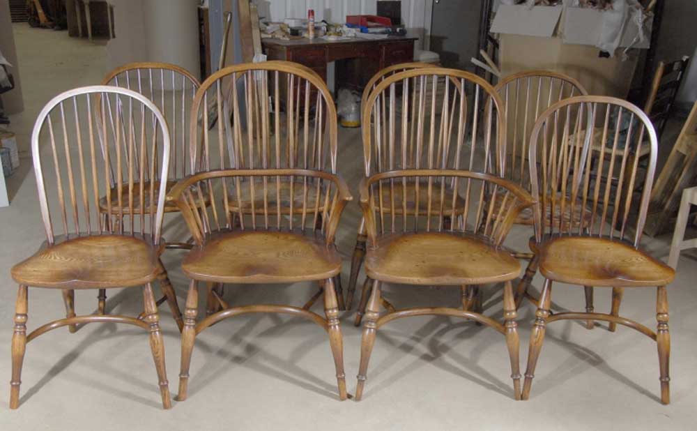 Chaises de salle à manger Windsor - Set 8 Oak Kitchen Diners