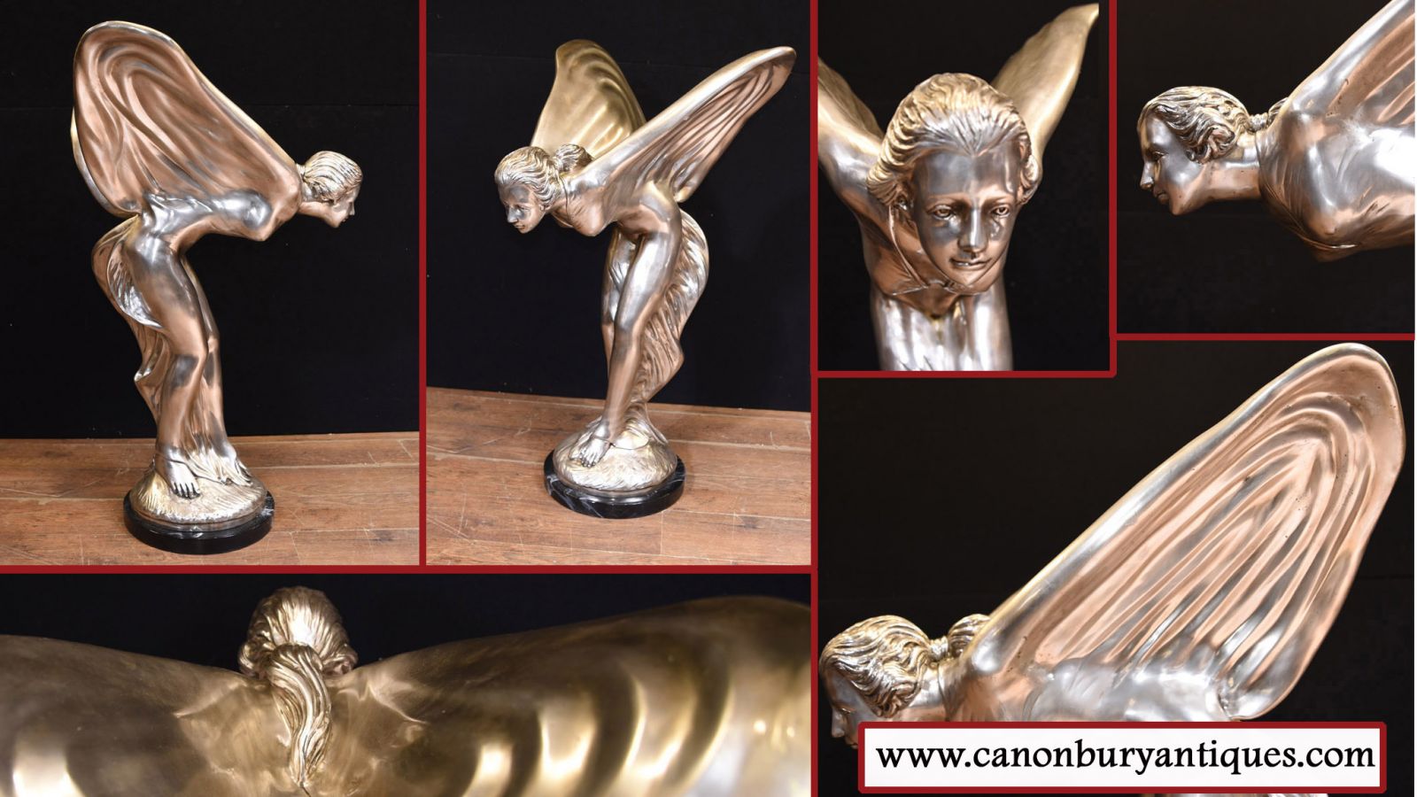 Grand Rolls Royce Bronze - Spirit of Ecstacy Art Nouveau Statue