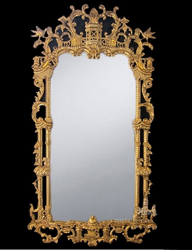 Grands miroirs en verre Chippendale Gilt Pier Mirror