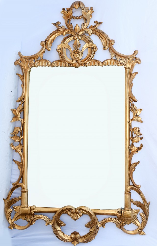 Miroir Rococo en Bois Doré Miroirs Sculptés en Verre Italien