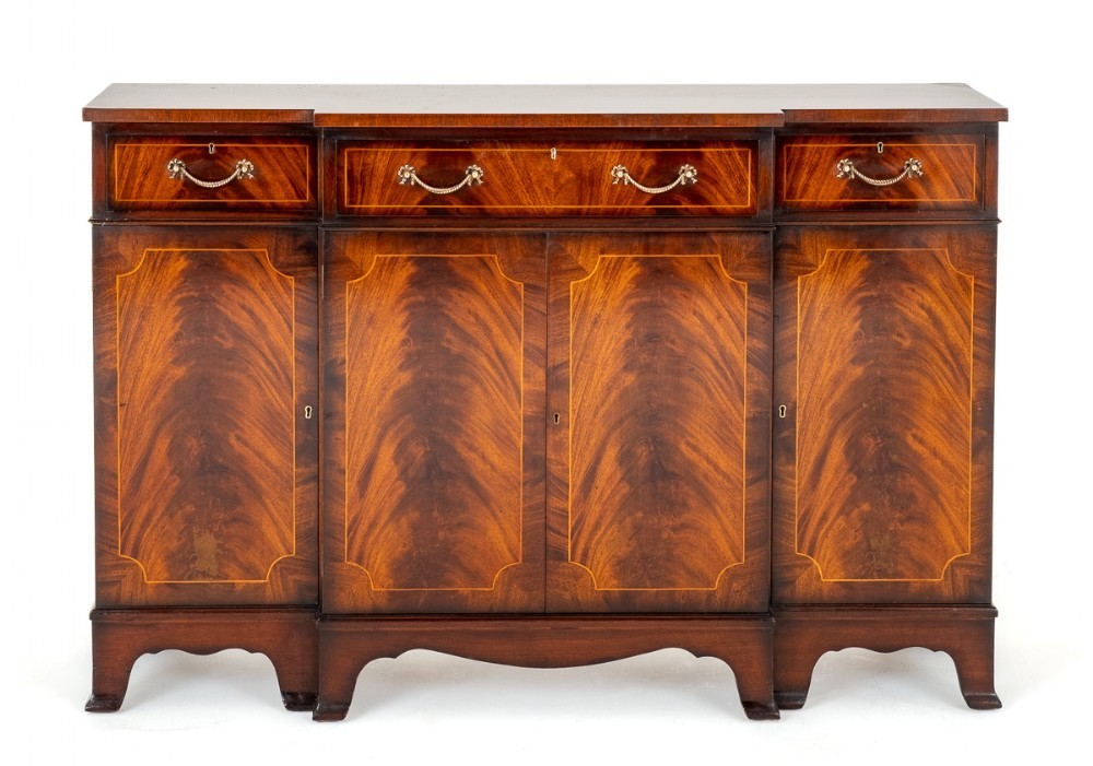 Regency Revival Buffet Breakfront Buffet Flamme Acajou