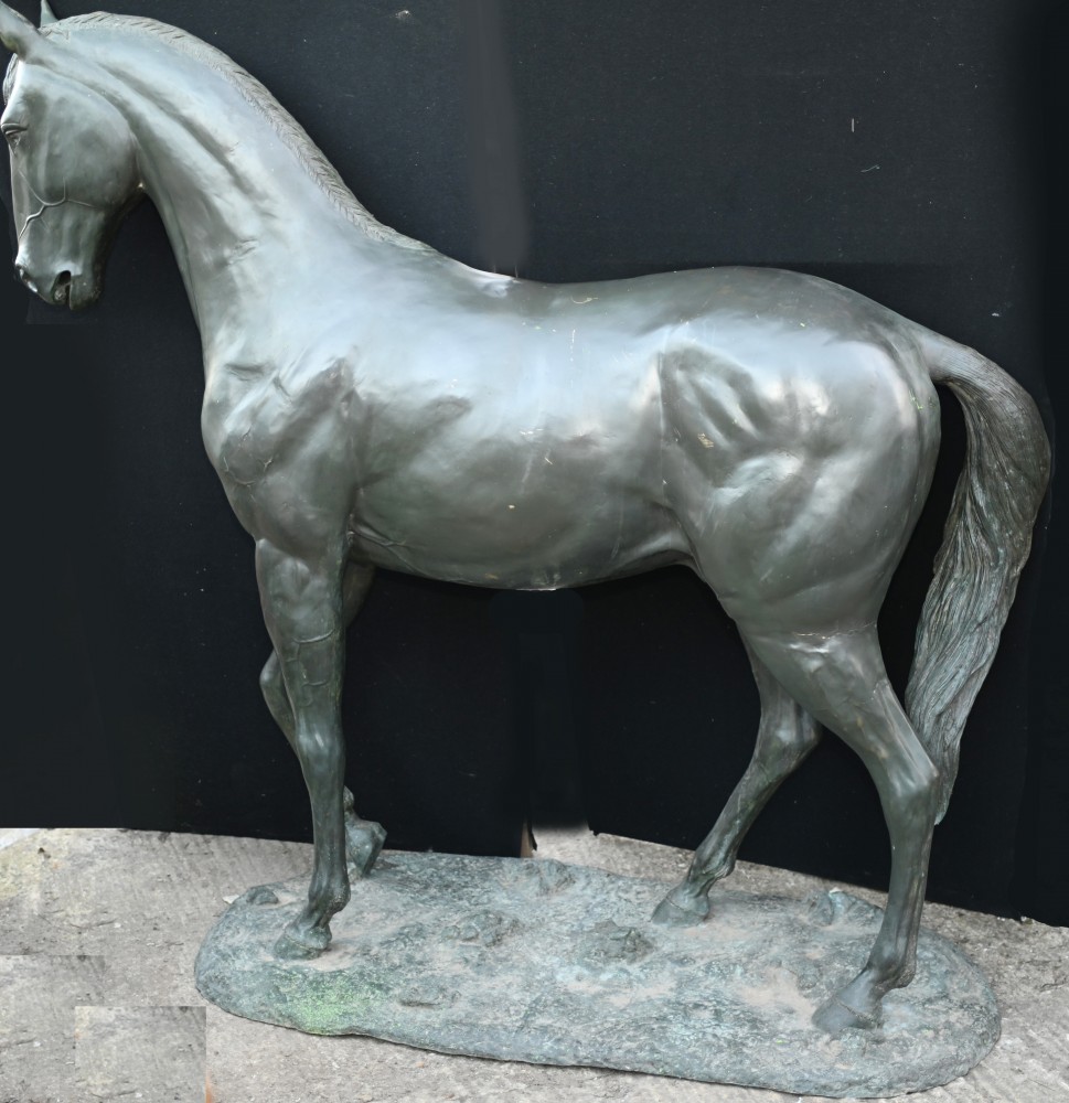 Sculpture équestre de jardin de statue de cheval en bronze grandeur nature