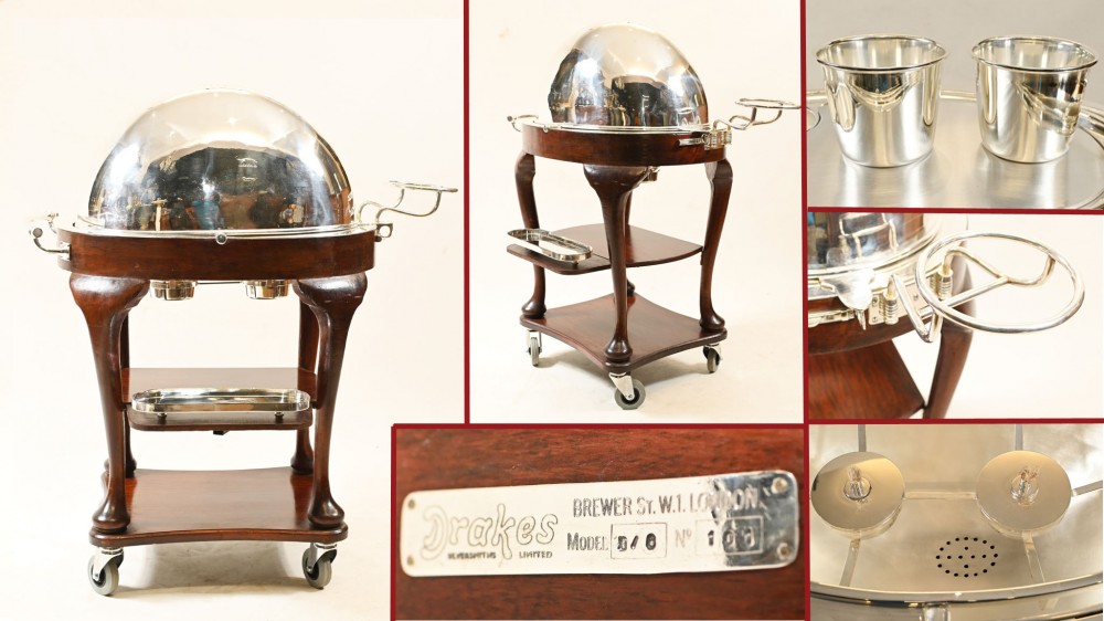 Silver Plate Beef Trolley Meat Carver Drakes Numéro 1