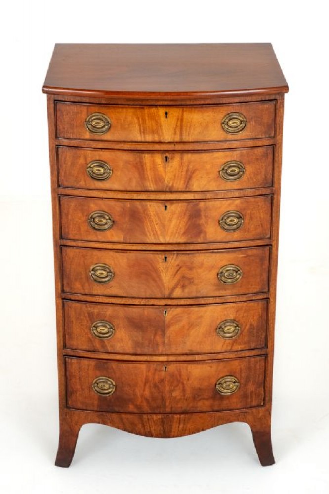 Tiroirs de commode Regency Tall Boy Bow Front