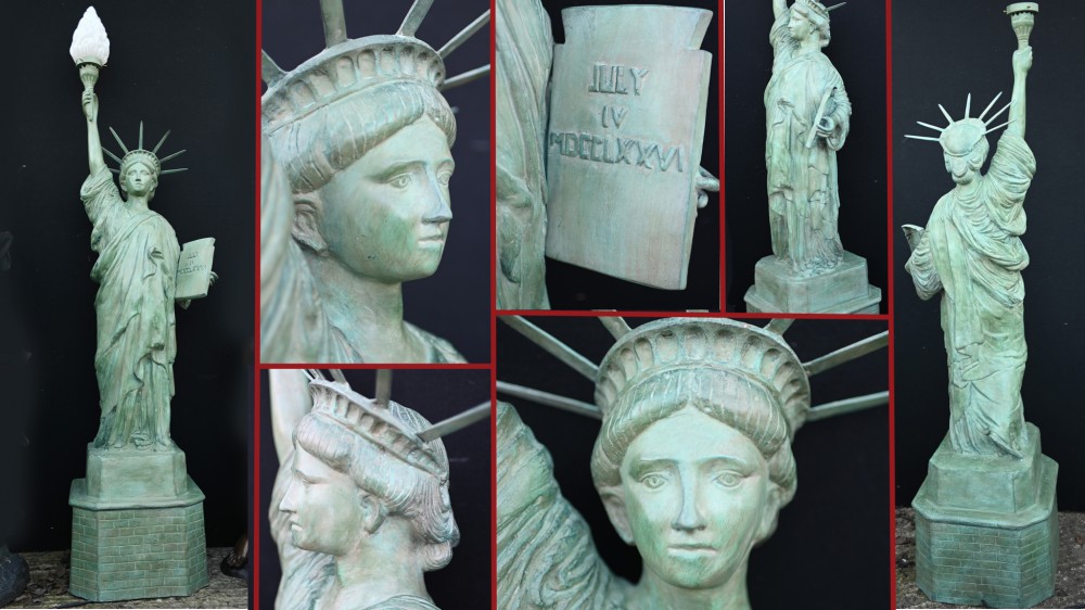 XL Statue de la Liberté Statue en Bronze Lampe New York