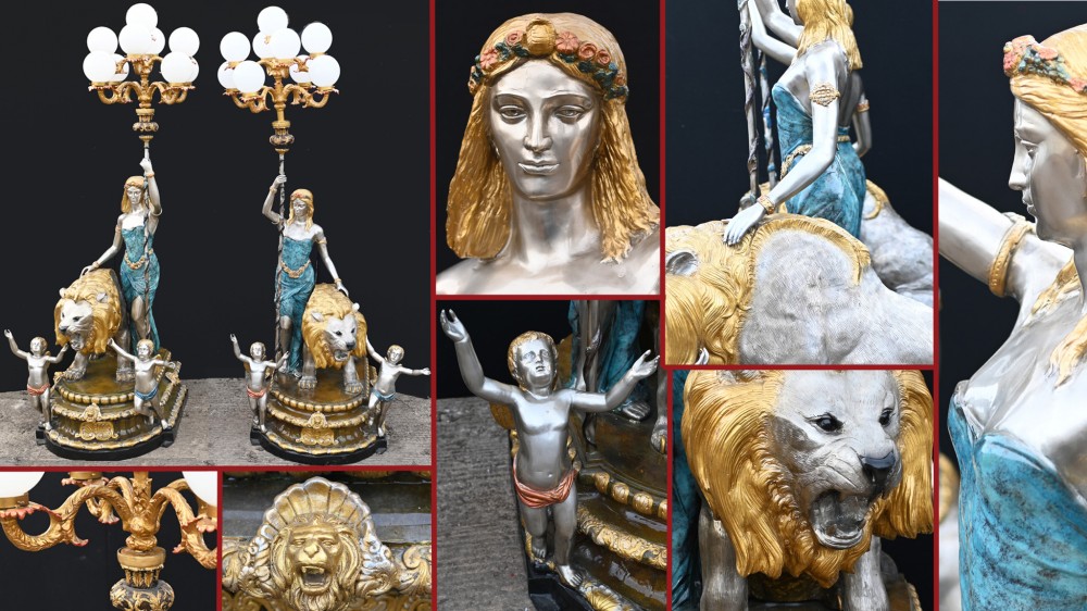 Lampes de jeune fille en bronze monumentales candélabre de chérubin de lion 10 pieds(Photo ci-dessus - Lampes de jeune fille en bronze monumentales Lion Chérubin Candélabre 10 pieds )

Avec les statues de jardin classiques , vous disposez d'un moyen fiable de décorer vos espaces extérieurs. Qu'elles soient en marbre ou en bronze, ces statues se marient bien avec les fleurs et autres végétaux. Ces statues sont soit des imitations de sculptures classiques, soit des originaux.

Mais quels types de statues de jardin classiques pouvez-vous trouver sur le marché ? Les sculptures représentent des personnages historiques, des animaux et des objets inanimés. Voici quelques exemples de statues classiques géantes :

1. Statues De Jardin Classiques En Pierre De Vincenza
De nombreuses statues d