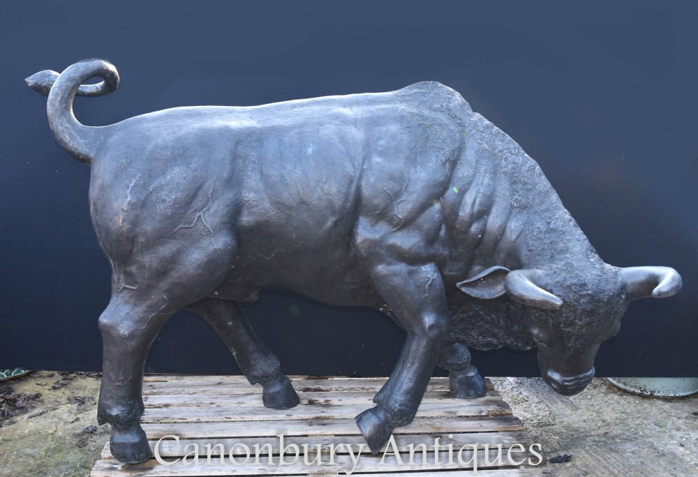 Statue de taureau géant en bronze - Animaux de jardin Bullock