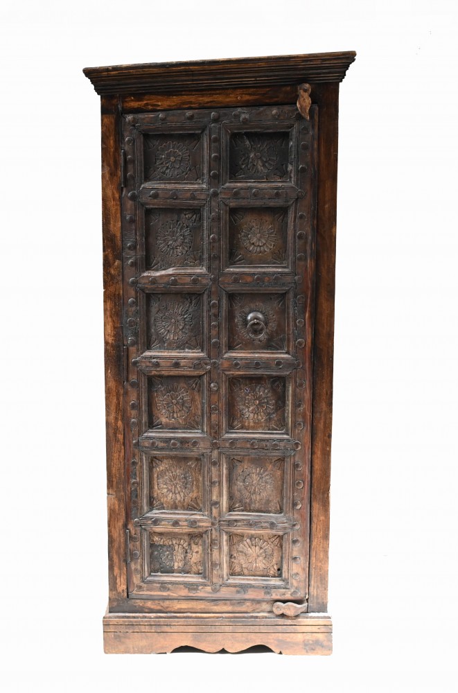 Armoire de Ferme Italienne Placard Coffre Noyer 1820 Rustique