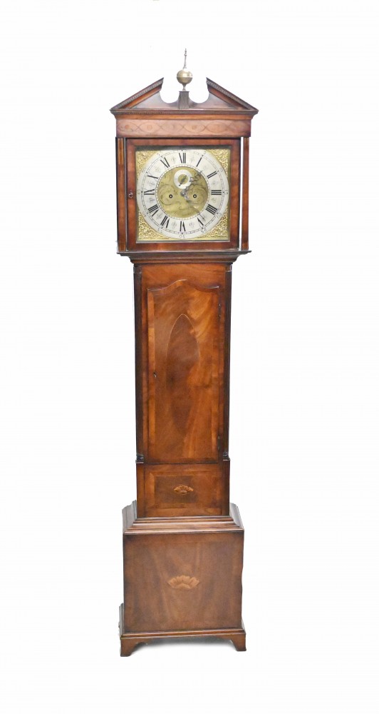 Horloge grand-père victorienne avec carillon en acajou 1840