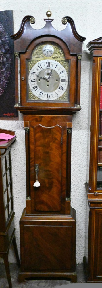 Horloge grand-père victorienne en acajou