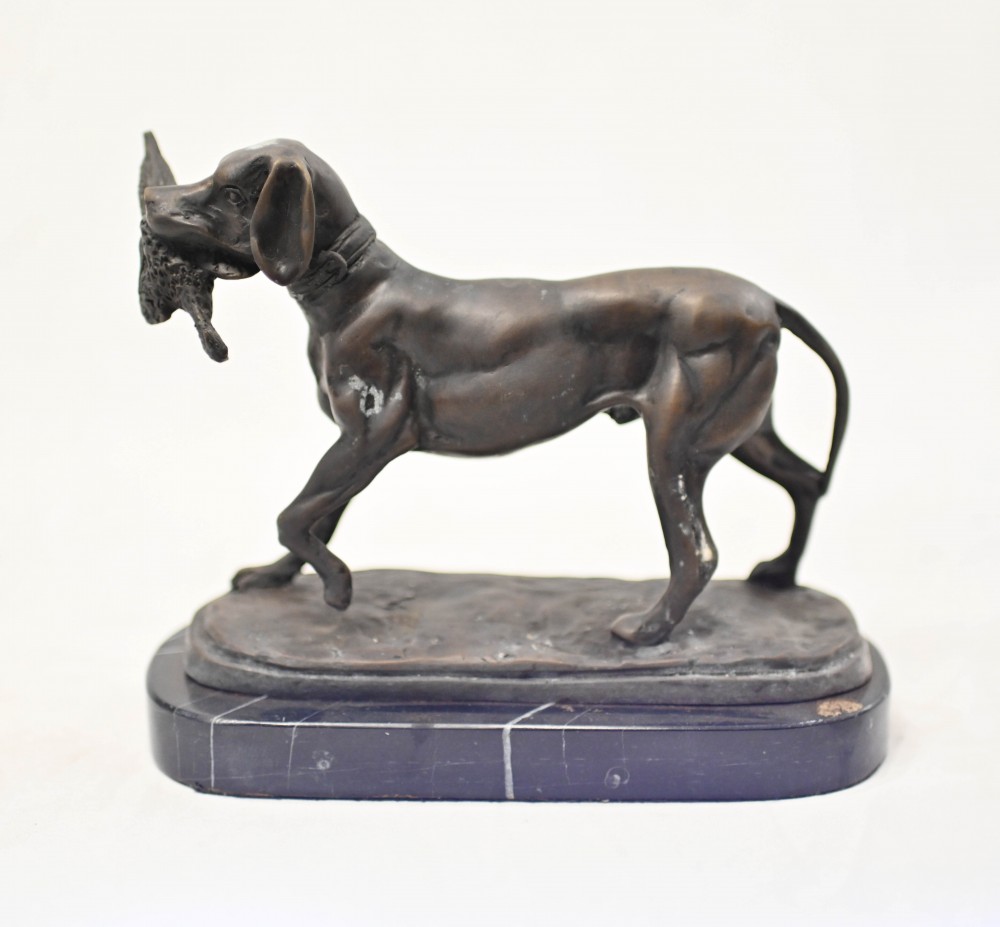 Statue de chien de chasse en Bronze anglais, moulage de chasseur