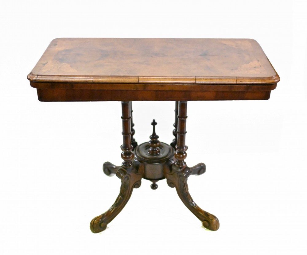 Table à Jeux de Cartes Édouardienne Noyer 1910