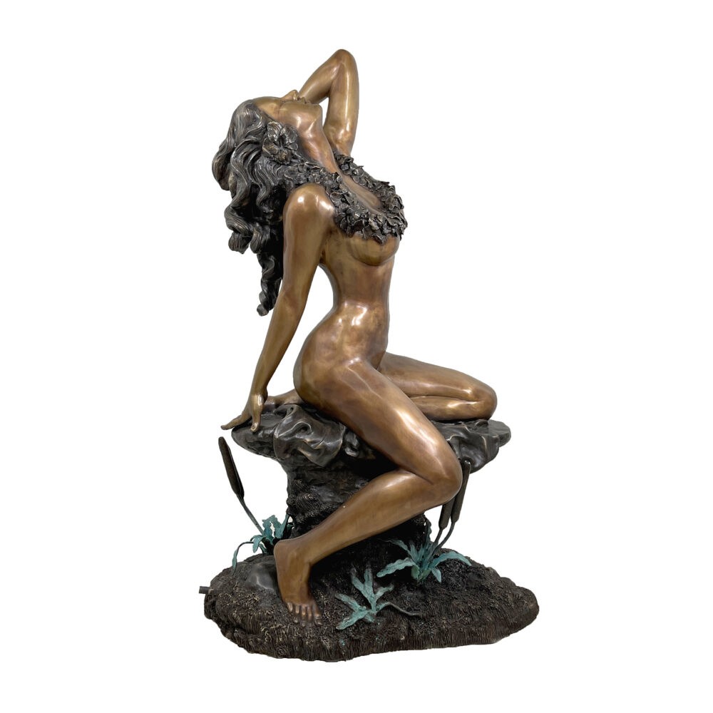 Grande statue de jardin féminine nue fille hawaïenne Hula