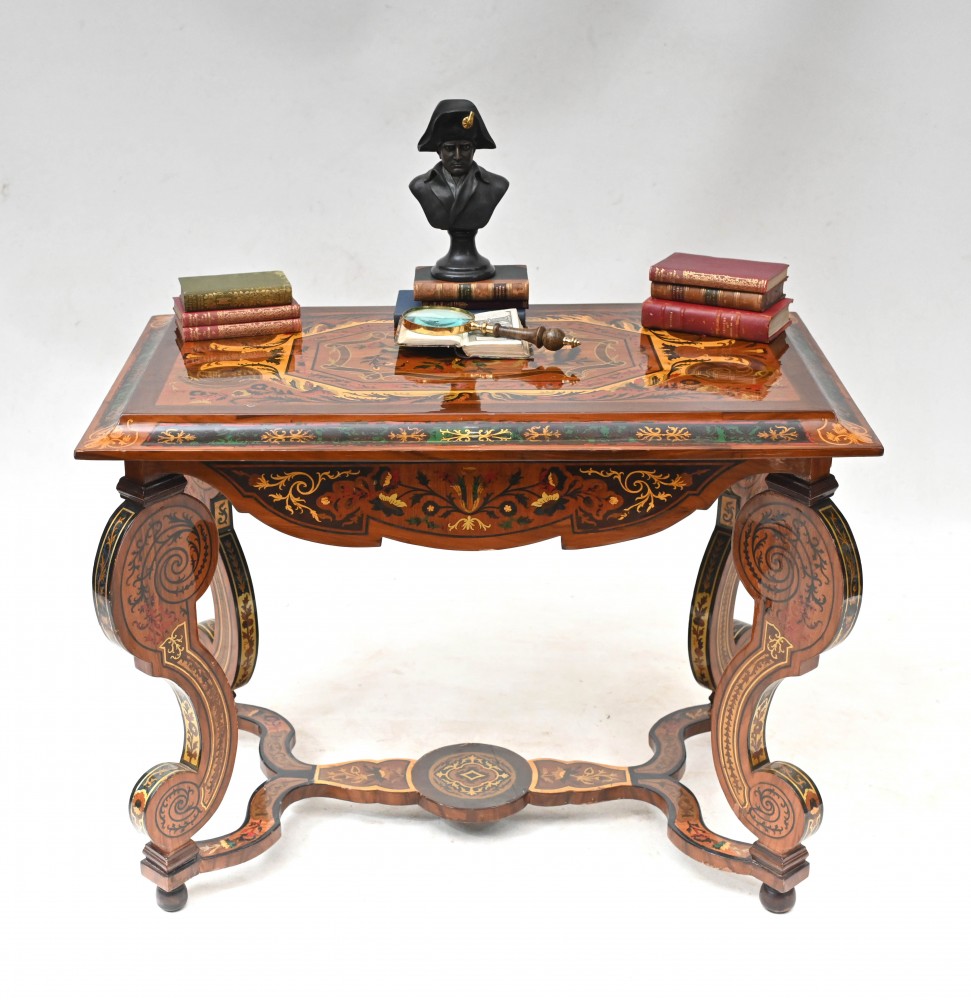 Incrustation de console de table d'appoint en marqueterie italienne