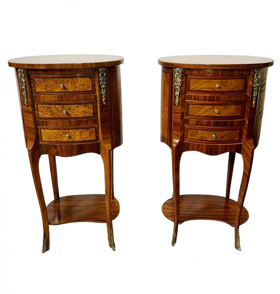 Paire de tables de chevet françaises, coffres Empire