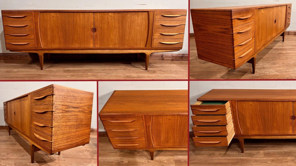 Buffet danois vintage par Johannes Anderson en teck années 60