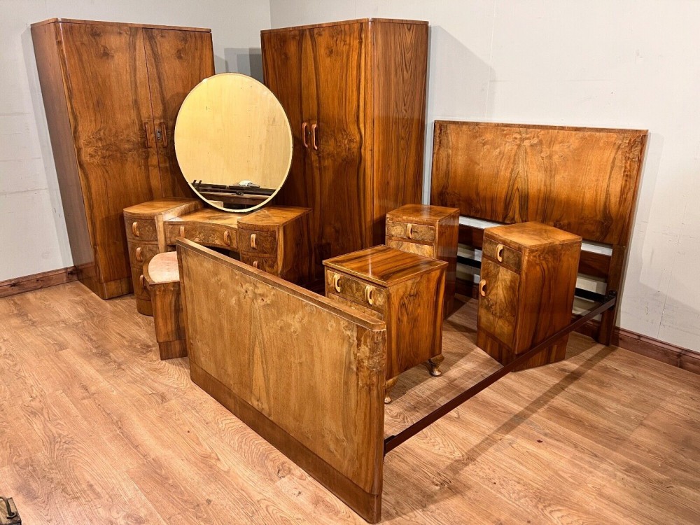 Suite Chambre Art Déco Chevets Commodes Armoire Armoire Années 1920