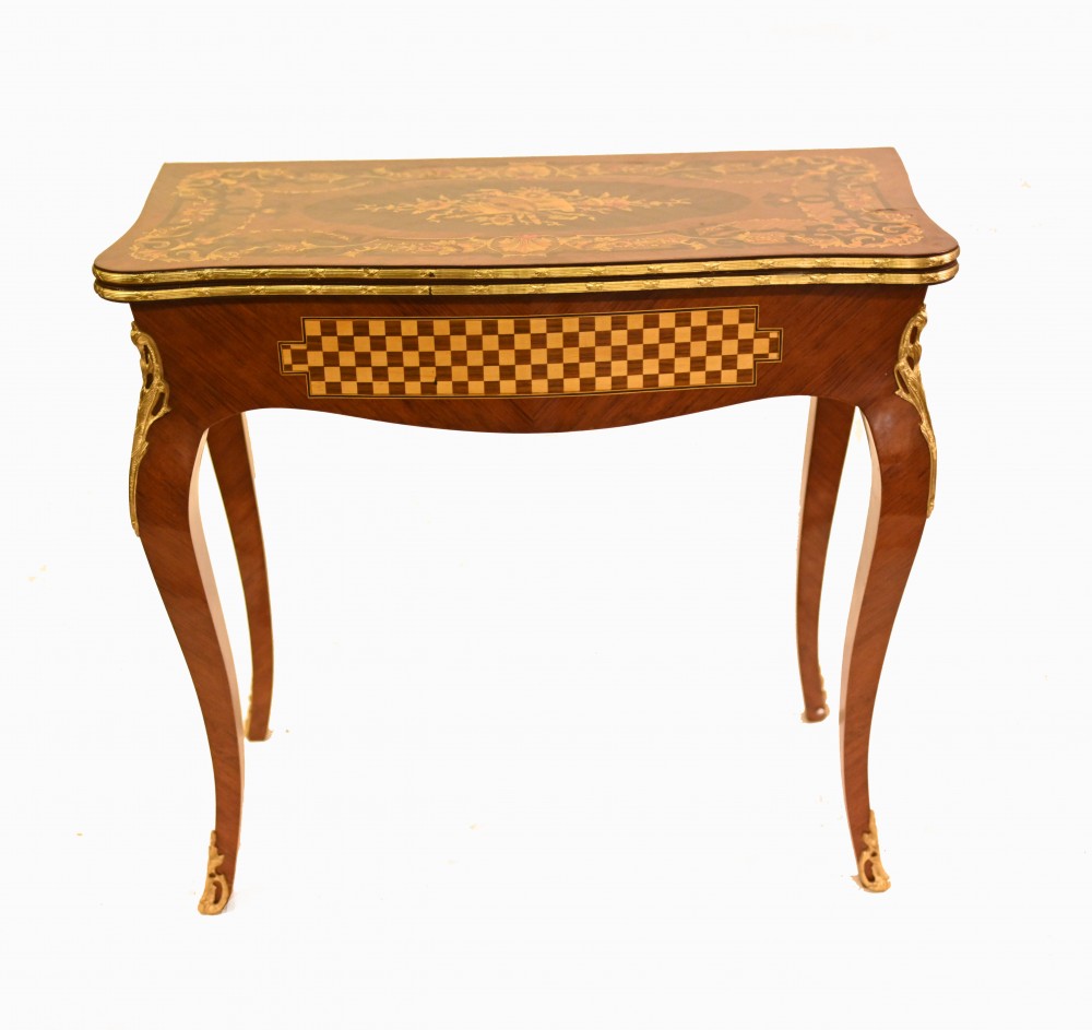 Table à Jeux Louis XVI Marqueterie Échiquier Français