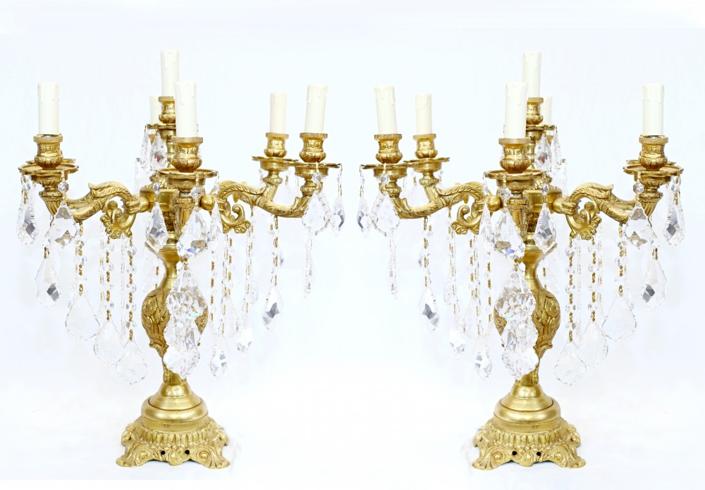 Paire De Lampes De Table En Ormolu Français Candélabres Empire