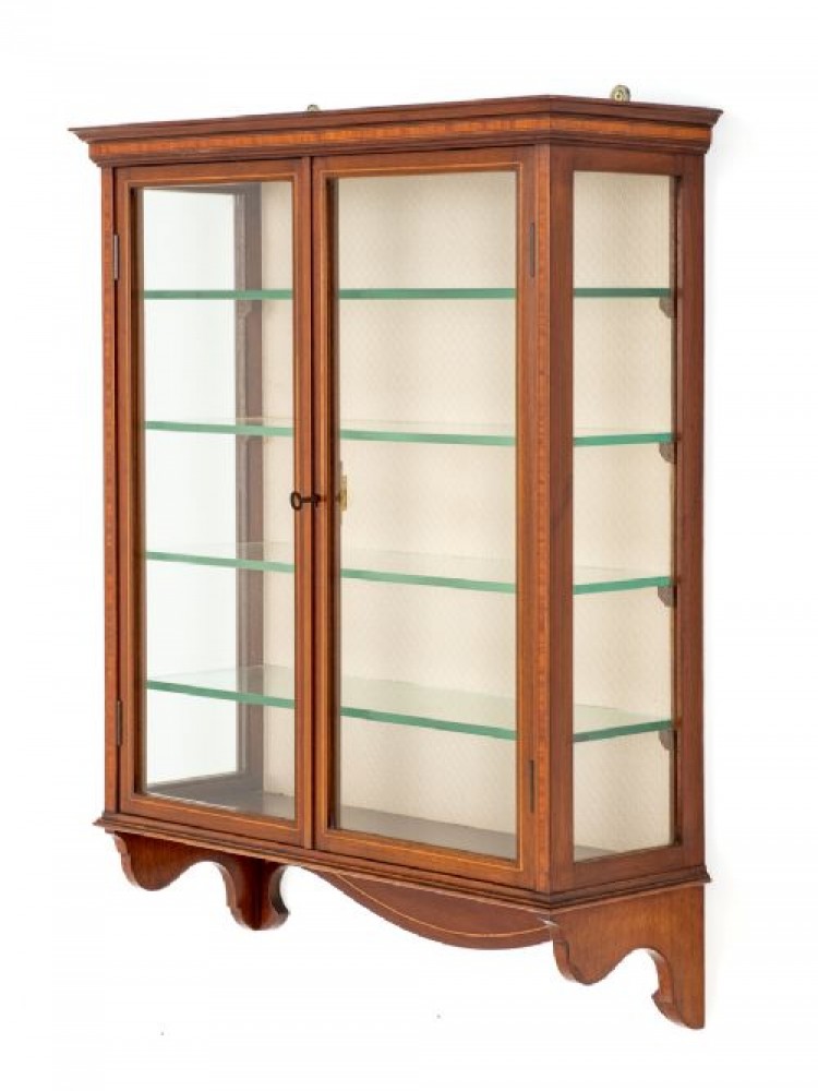 Bibliothèque Suspendue Sheraton Armoire Murale Revival 1880