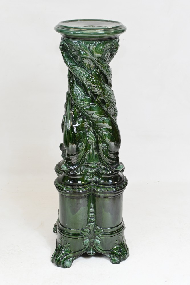 Piédestal émaillé victorien Table serpent de mer émaillée 1860