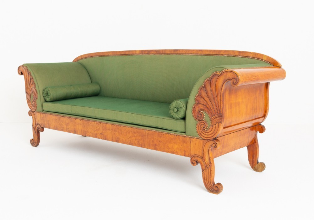 Canapé Biedermeier en bouleau Scandinave 1860